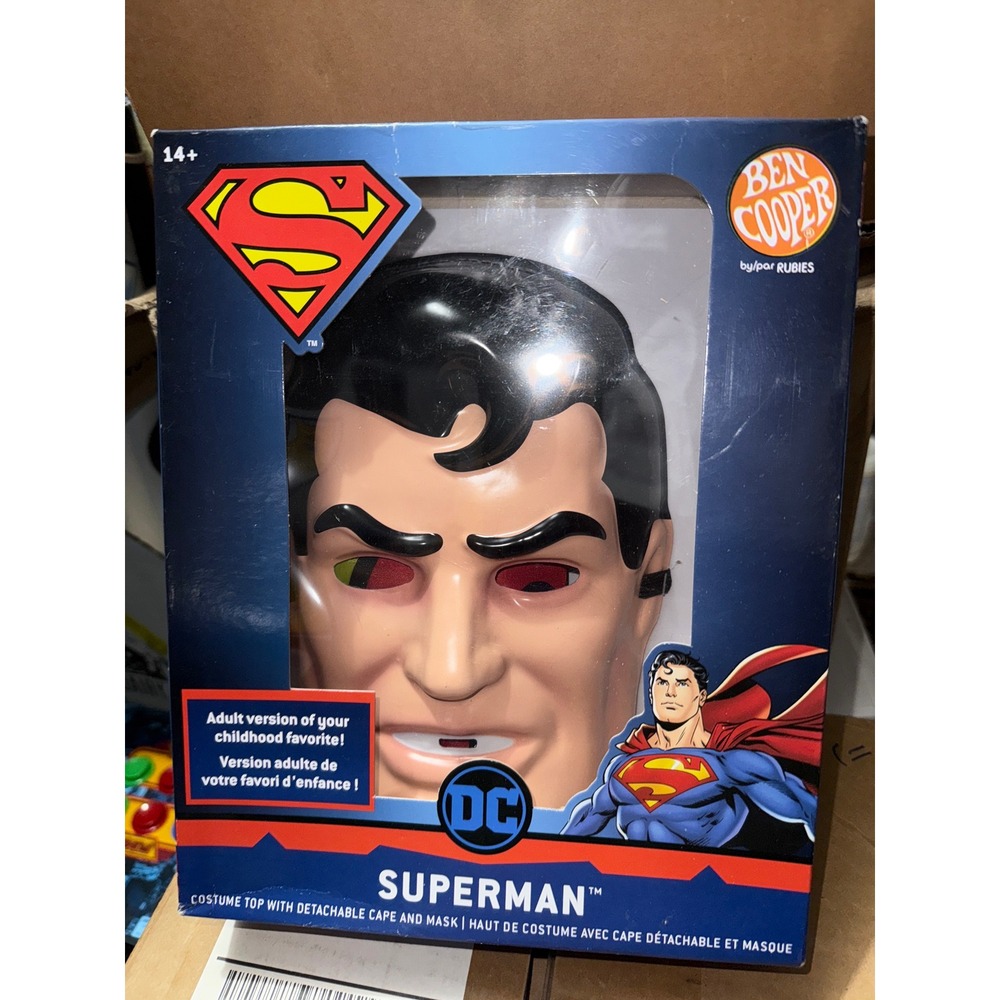 Ben Cooper Superman Adult Costume Mask and Detachable Cape Rubies DC Comics 2000